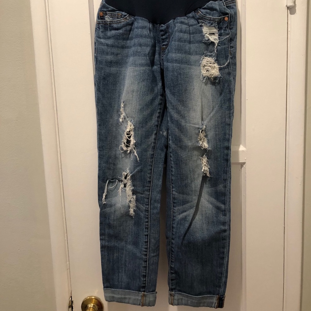 Luxe essentials denim maternity boyfriend jeans
